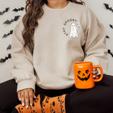A cute Halloween Sweatshirt for women with text Stay Spooky. allSKUs