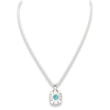 925 Sterling Silver Necklace with Ocean Blue Stone