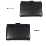 Stone Mountain Genuine Leather Pop Up Slim RFID Wallet, Black - Flat Pics