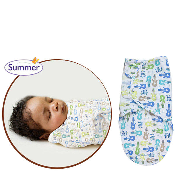 SwaddleMe Cotton Newborn Infant Baby Wrap Sleepsack - Gifts Are Blue - 6