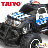 Taiyo RC Mini Police Truck, Off Road Capabilities, Fast, Handset Remote Control, Ages 4+-Closeup
