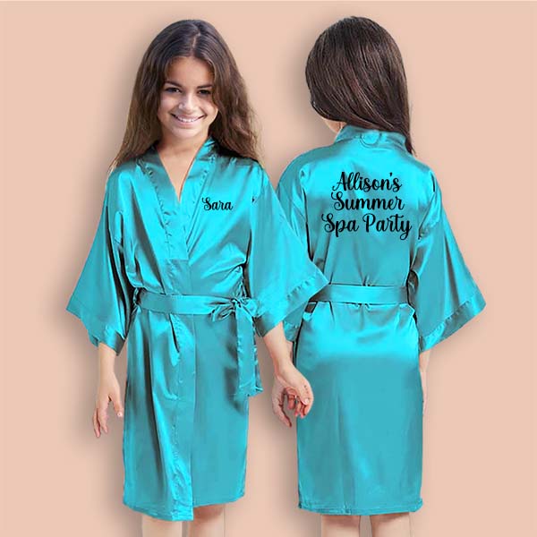 Mint Blue Personalized Bridesmaid Robes, Custom Womens & Girls