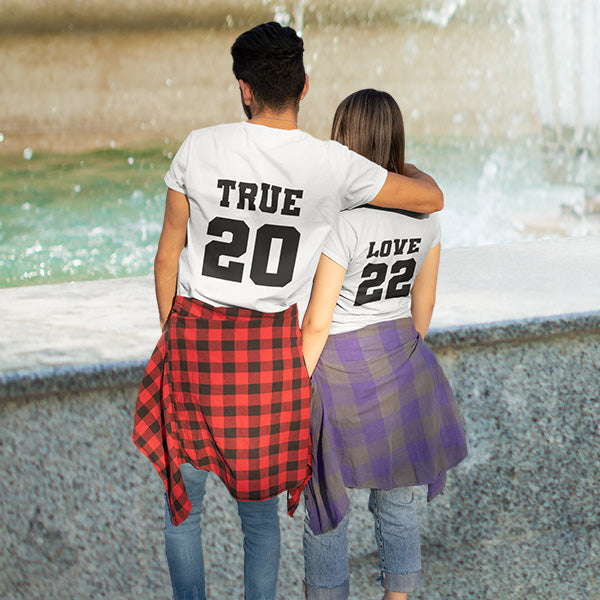 This couple design can be place on any style shirt including tshirts, hoodies, tank tops, crop tops, slouchy tees, sweatshirts and more.  It's available in size XS to 6XL. all SKUs