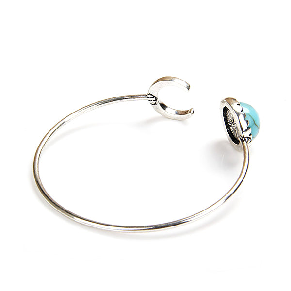 Vintage Silver Plated Turquoise Bangle Bracelet