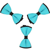 Mens Blue and Black Formal Event Pre-Tied Bow Ties Sets - Gifts Are Blue - 5