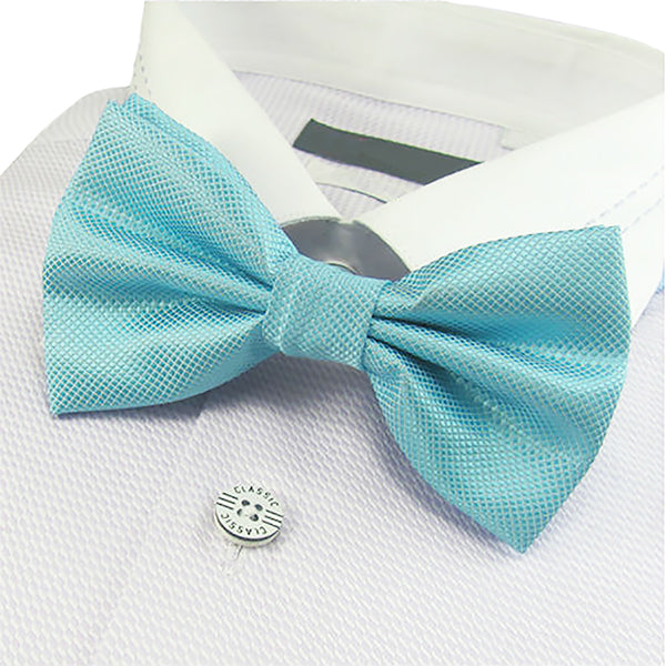 Mens Pre-Tied Blue Bow Tie for Formal Events