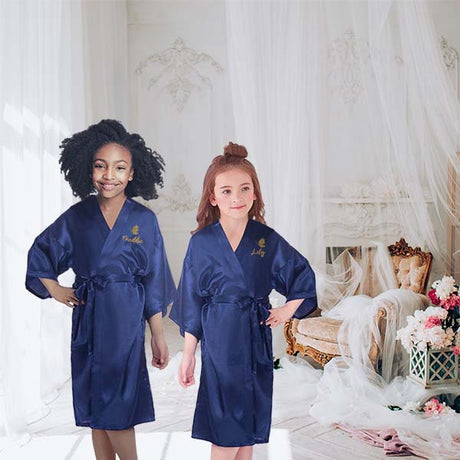 Womens & Girls Personalized Robes, Fully Customized Robe for Bride, Bridesmaid, Birthdays & More - Gifts Are Blue