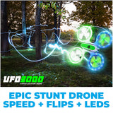Force1 UFO 3000 -Speed LED Stunt Drone, Remote Control, 4 Channels - Ages 14+-Features