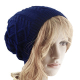 Blue Unisex Slouchy Beanie Hat