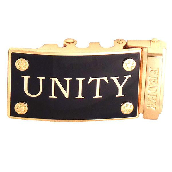 FEDEY Statement Buckles for Ratchet Belt, Gold, Unity