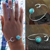 Vintage Silver Plated Turquoise Bangle Bracelet - Gifts Are Blue - 2