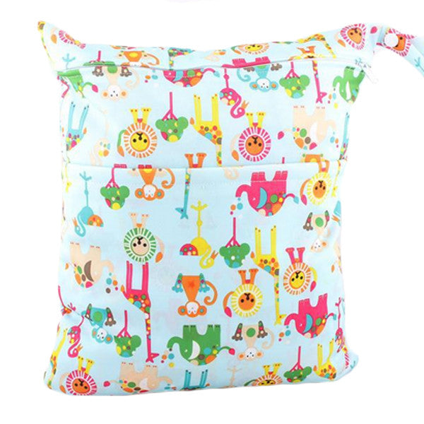 Waterproof Double Zipper Wet Dry Reusable Diaper Bag - Gifts Are Blue - 8