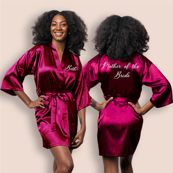 Custom Wine Burgundy Robes for Women and Girls for Weddings, Bachelorette, Quinceañera, and Birthday