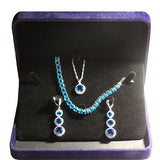 Womens 3 pc Jewelry Set Sterling Silver Topazwith gift box view