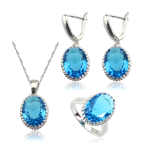 Womens 4pc Topaz Jewelry Set, 925 Sterling Silver, all SKUs