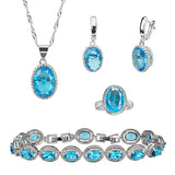 Womens 4 Pcs Jewelry Set, Created Topaz Oval Stones, Plus Sizes Available