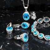 Womens 4pc Topaz Jewelry Set, 925 Sterling Silver, all SKUs