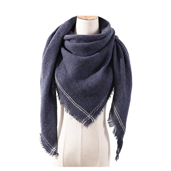 Womens Cashmere Scarf Triangle Style Blue Dusk Main