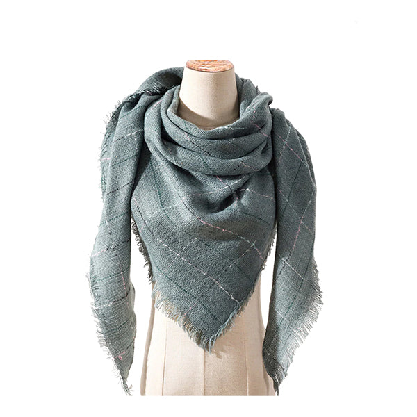 Womens Cashmere Scarf Triangle Style Sage Green M09 Main