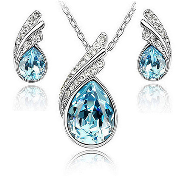 womens classic water drop jewelry set main