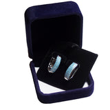 Womens Elegant Earrings Environmental Copper Hoops Blue-jewelry-box