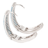 Womens Elegant Earrings Environmental Copper Hoops Blue-open
