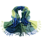 Womens Winter and Fall Scarf, Blue/Green 07