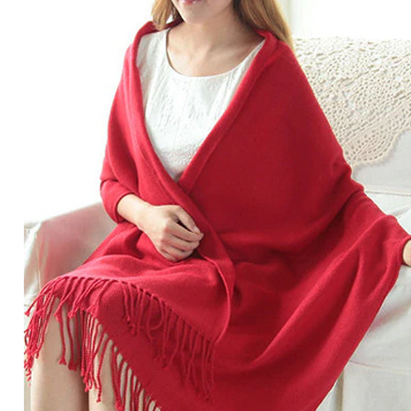 Womens Winter and Fall Scarf, Cashmere; Red