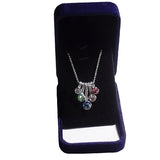 Womens Five Series Color Pendant Necklace with Austrian Crystalsjewelry box