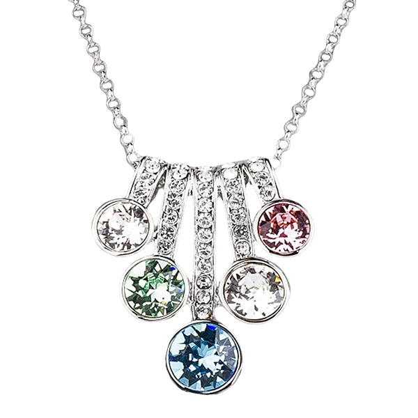 Womens Five Series Color Pendant Necklace with Austrian Crystalsmain