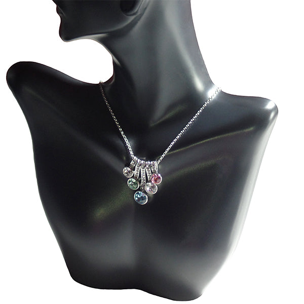 Womens Five Series Color Pendant Necklace with Austrian Crystalsmannequin alt