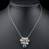 Womens Five Series Color Pendant Necklace with Austrian Crystalsmannequin