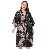 Mommy and Me Robes, Floral, Satin, Black, Womens Robe, all SKUs