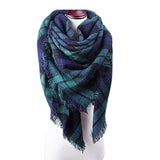 Womens Large Cold Weather Scarf Dark Blue Green 26 Main