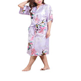 Womens Kimono Robe, Medium Length, Lavender