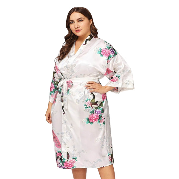 White Mommy and Me Robes, Floral, Satin, Womens robes, all SKUs
