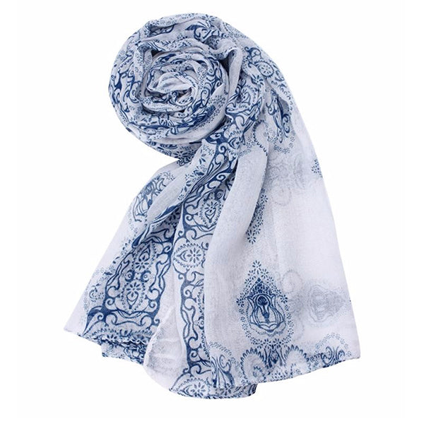 Porcelain Womens Scarf Flat, White