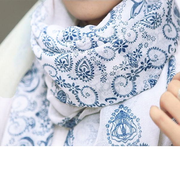 Porcelain Style Blue Women's Scarf Gifts Are Blue Porcelain Style Blue Women's Scarf Gifts Are Blue