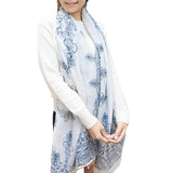 Porcelain Womens Scarf, White