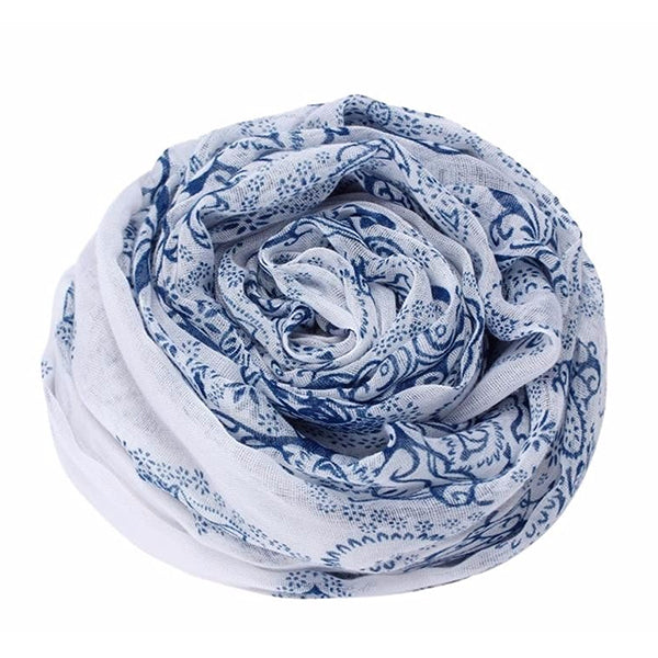 Porcelain Womens Scarf Round, White