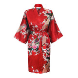 Red Mommy and Me Robes, Floral, Satin, Womens Kimono Robe, all SKUs