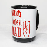 Worlds Coolest Dad Coffee Mug Fathers Day Novelty Mug, Gifts for Dad, Gifts for Grandpa, Fathers Day Coffee Mugs, Coffee Cup - Worlds Coolest Dad Sideview