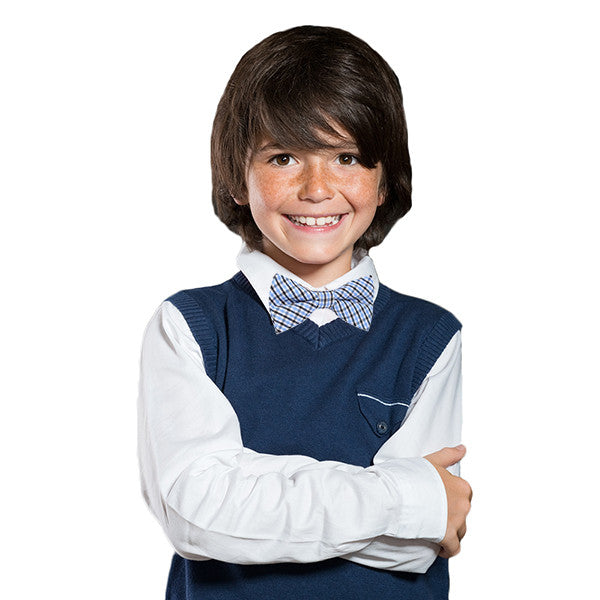 Boys Blue Pre-Tied Bowtie, Stripes, 1 to 10 years - Gifts Are Blue - 5
