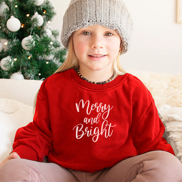 Merry and Bright Christmas Sweatshirts for kids.  all SKUs